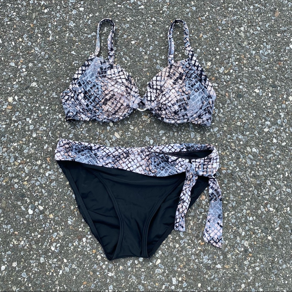 Beach Diva Snakeskin Python Snake Print Bikini Br… - image 1